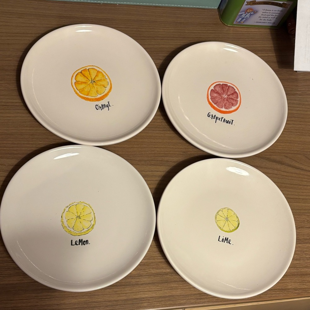 Rae Dunn Citrus Dessert Plate Set